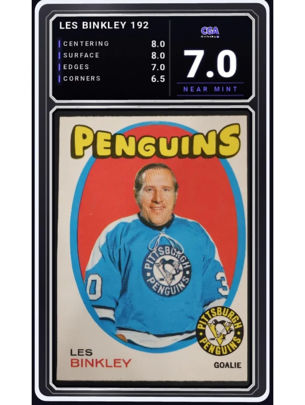 1971-72 O-Pee-Chee #192 Les Binkley Pittsburgh Penguins - CGA 7.0 Digital Grade